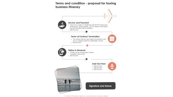 Terms And Condition Proposal For Touring Business Itinerary One Pager Sample Example Document Terms And Condition Proposal For Touring Business Itinerary One Pager Sample Example Document