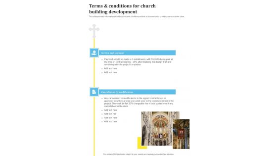 Terms And Conditions For Church Building Development One Pager Sample Example Document Terms And Conditions For Church Building Development One Pager Sample Example Document