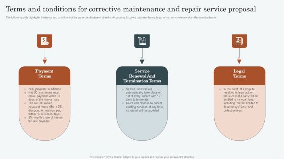 Terms And Conditions For Corrective Maintenance And Repair Service Proposal Information PDF