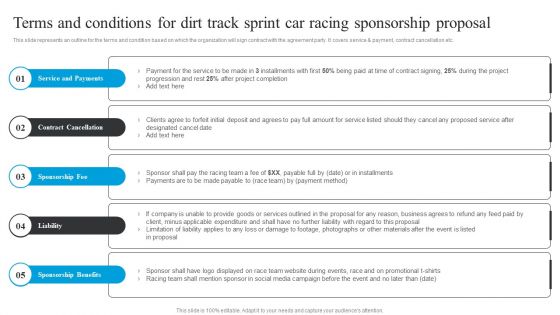 Terms And Conditions For Dirt Track Sprint Car Racing Sponsorship Proposal Guidelines PDF