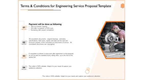 Terms And Conditions For Engineering Service Proposal Template Inspiration PDF