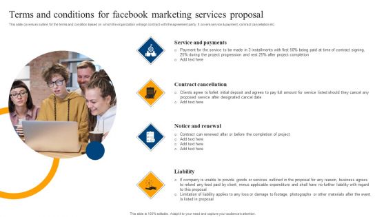 Terms And Conditions For Facebook Marketing Services Proposal Introduction PDF