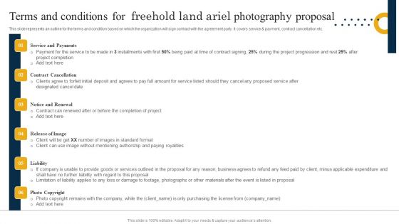 Terms And Conditions For Freehold Land Ariel Photography Proposal Formats PDF Terms And Conditions For Freehold Land Ariel Photography Proposal Formats PDF