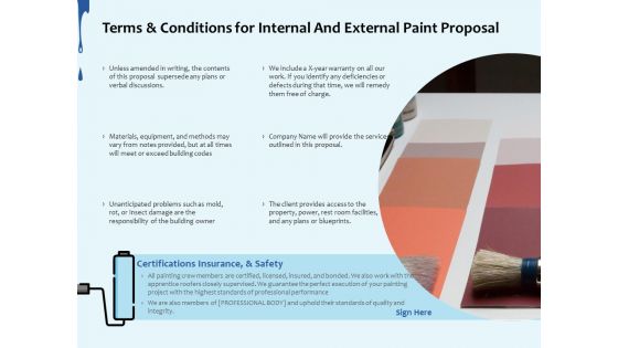 Terms And Conditions For Internal And External Paint Proposal Ppt File Guidelines PDF