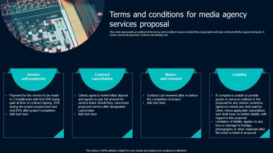 Terms And Conditions For Media Agency Services Proposal Demonstration PDF