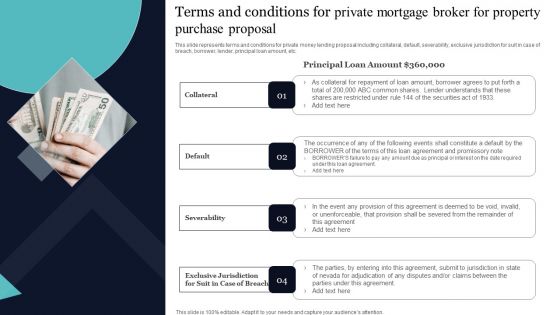 Terms And Conditions For Private Mortgage Broker For Property Purchase Proposal Ideas PDF