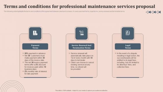 Terms And Conditions For Professional Maintenance Services Proposal Portrait PDF Terms And Conditions For Professional Maintenance Services Proposal Portrait PDF