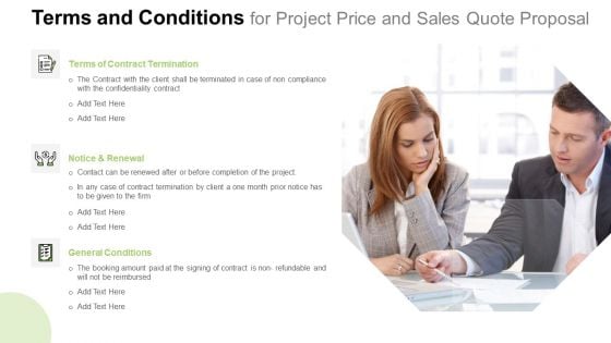 Terms And Conditions For Project Price And Sales Quote Proposal Diagrams PDF