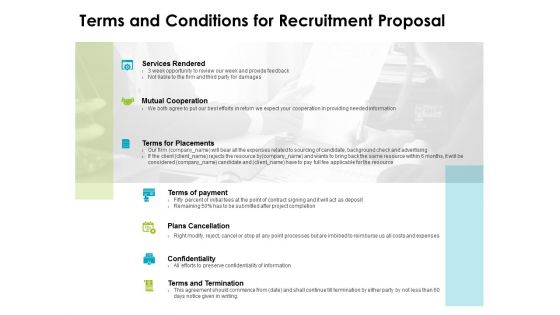 Terms And Conditions For Recruitment Proposal Ppt PowerPoint Presentation Model Graphics Tutorials