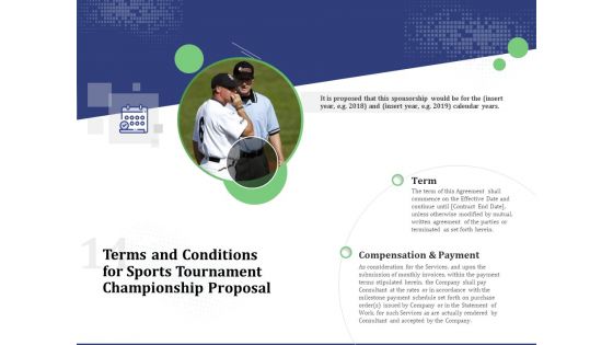 Terms And Conditions For Sports Tournament Championship Proposal Ppt Professional Information PDF