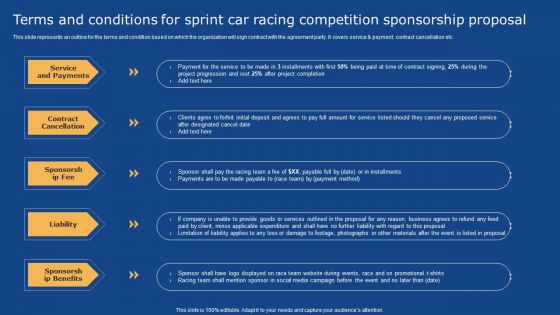 Terms And Conditions For Sprint Car Racing Competition Sponsorship Proposal Structure PDF