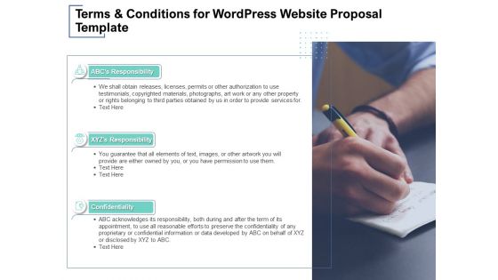 Terms And Conditions For Wordpress Website Proposal Template Ppt PowerPoint Presentation Outline Styles