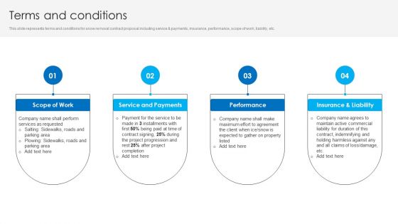 Terms And Conditions Snow Cleaning Services Proposal Ppt Summary Inspiration PDF Terms And Conditions Snow Cleaning Services Proposal Ppt Summary Inspiration PDF