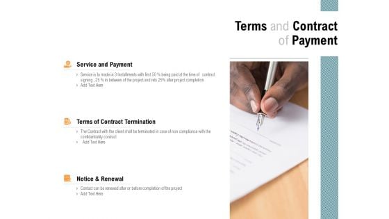 Terms And Contract Of Payment Service Ppt PowerPoint Presentation Professional Background Designs