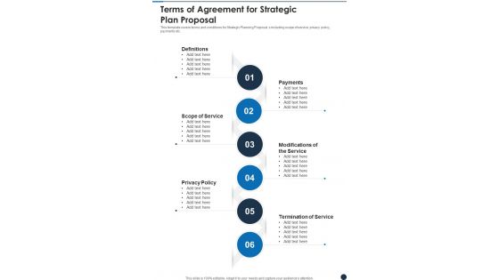 Terms Of Agreement For Strategic Plan Proposal One Pager Sample Example Document Terms Of Agreement For Strategic Plan Proposal One Pager Sample Example Document