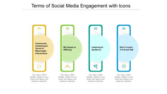 Terms Of Social Media Engagement With Icons Ppt PowerPoint Presentation Professional Graphics PDF