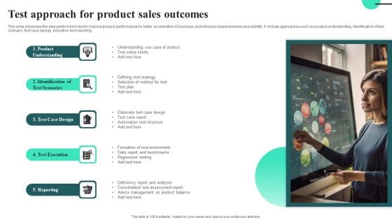 Test Approach For Product Sales Outcomes Graphics PDF