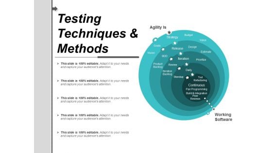 Testing Techniques And Methods Ppt PowerPoint Presentation Styles Designs