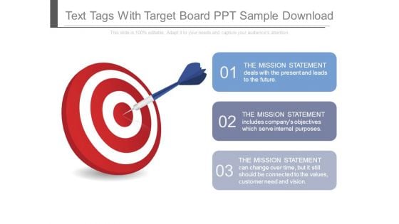 Text Tags With Target Board Ppt Sample Download