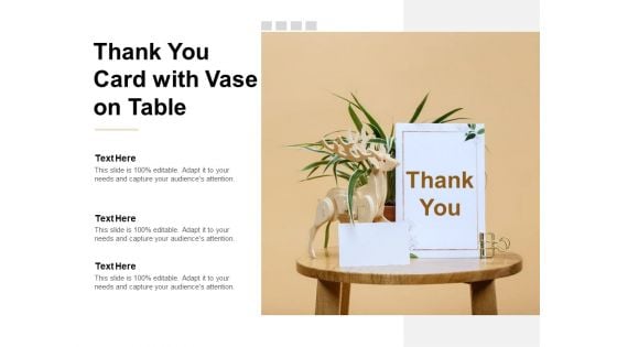 Thank You Card With Vase On Table Ppt Powerpoint Presentation Ideas Structure