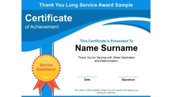 Thank You Long Service Award Sample Ppt PowerPoint Presentation Layouts Examples