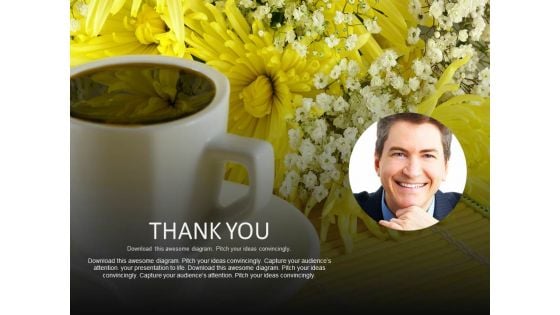 Thank You Slide With Floral Background Powerpoint Slides