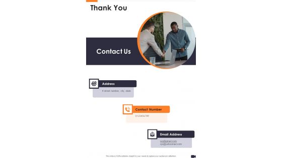 Thank You Video Making Service Proposal One Pager Sample Example Document Thank You Video Making Service Proposal One Pager Sample Example Document