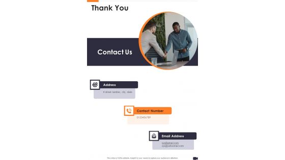 Thank You Video Making Service Proposal One Pager Sample Example Document