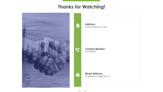 Thanks For Watching Ppt PowerPoint Presentation Portfolio Example PDF
