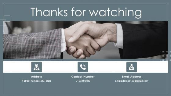Thanks For Watching Retail Business Growth Marketing Techniques Brochure PDF