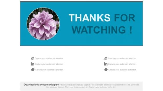 Thanks Giving Design With Social Media Icons Powerpoint Slides