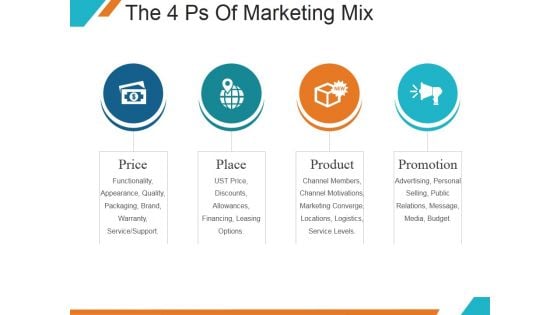 The 4 Ps Of Marketing Mix Ppt PowerPoint Presentation Icon