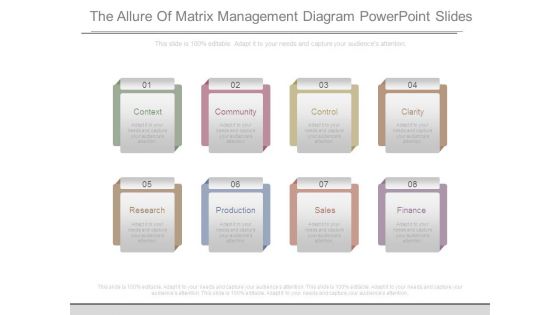 The Allure Of Matrix Management Diagram Powerpoint Slides