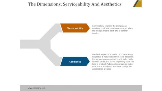 The Dimensions Serviceability And Aesthetics Ppt PowerPoint Presentation Files