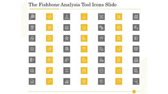 The Fishbone Analysis Tool Icons Slide Ppt Portfolio Layout PDF