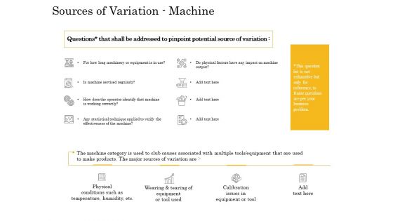 The Fishbone Analysis Tool Sources Of Variation Machine Summary PDF