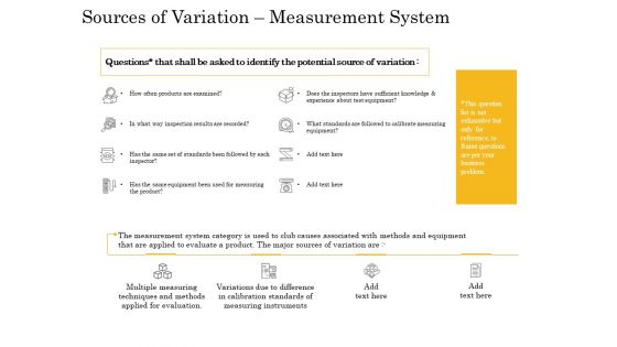 The Fishbone Analysis Tool Sources Of Variation Measurement System Slides PDF