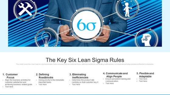 The Key Six Lean Sigma Rules Ppt Portfolio Slide Portrait PDF