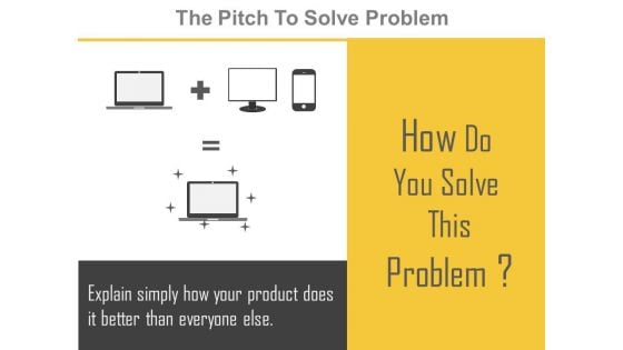 The Pitch To Solve Problem Ppt Slides