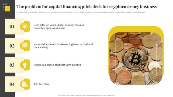 The Problem For Capital Financing Pitch Deck For Cryptocurrency Business Slides PDF