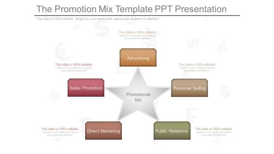 The Promotion Mix Template Ppt Presentation