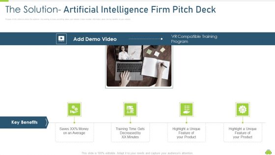 the solution artificial intelligence firm pitch deck ppt summary layout pdf