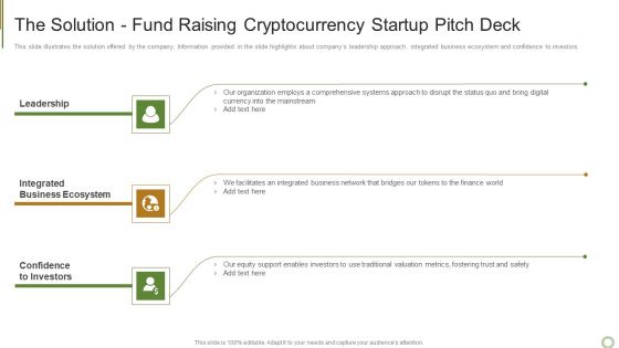 The Solution Fund Raising Cryptocurrency Startup Pitch Deck Mockup PDF