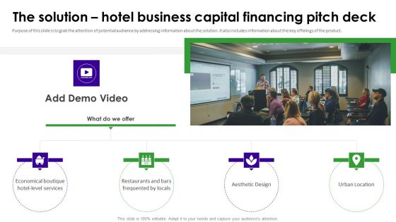 The Solution Hotel Business Capital Financing Pitch Deck Brochure PDF