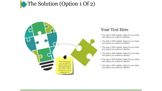 The Solution Template 1 Ppt PowerPoint Presentation File Formats