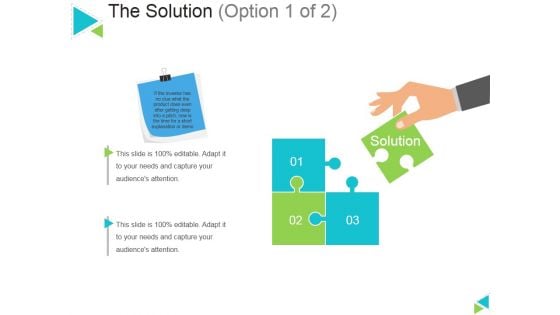 The Solution Template 1 Ppt PowerPoint Presentation Model Example Topics