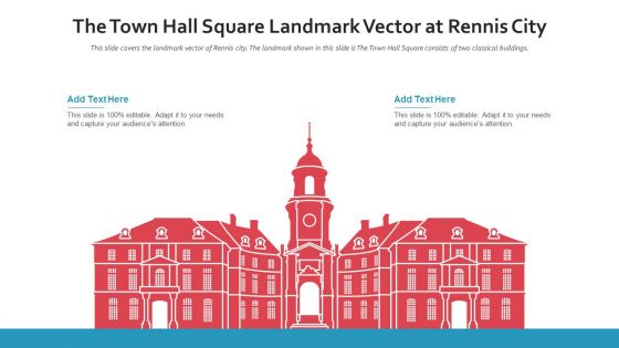 The Town Hall Square Landmark Vector At Rennis City PowerPoint Presentation Ppt Template PDF