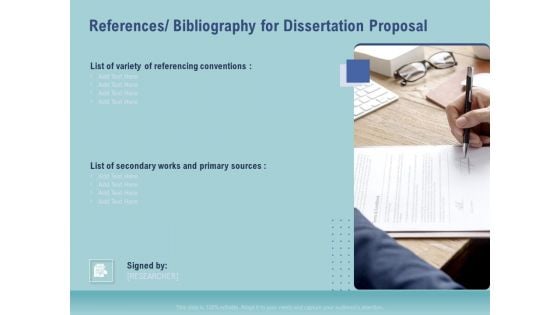 Thesis References Bibliography For Dissertation Proposal Ppt File Templates PDF