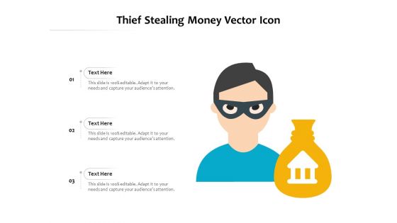 Thief Stealing Money Vector Icon Ppt PowerPoint Presentation Layouts Images PDF