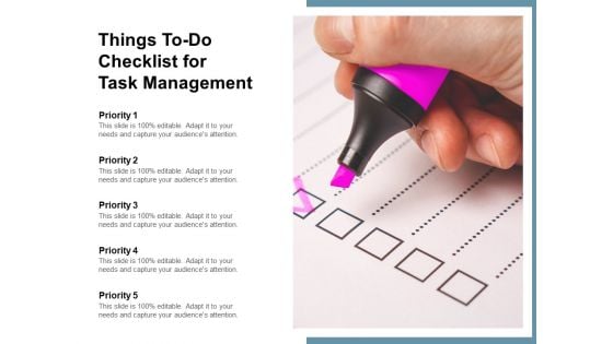 Things To Do Checklist For Task Management Ppt PowerPoint Presentation Portfolio Backgrounds